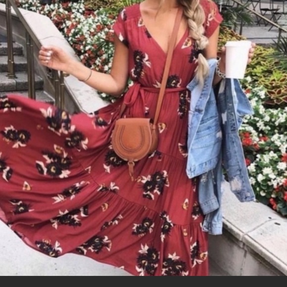 Free People All I Got Maxi Dress Retro Floral Sz 4 - Picture 7 of 16
